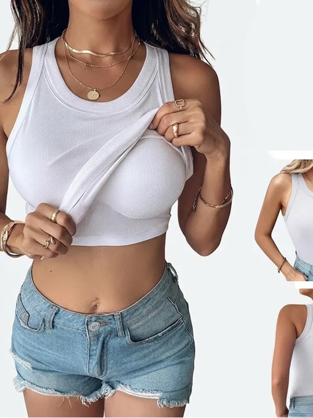 New Chicme Built in Bra ribbed tank